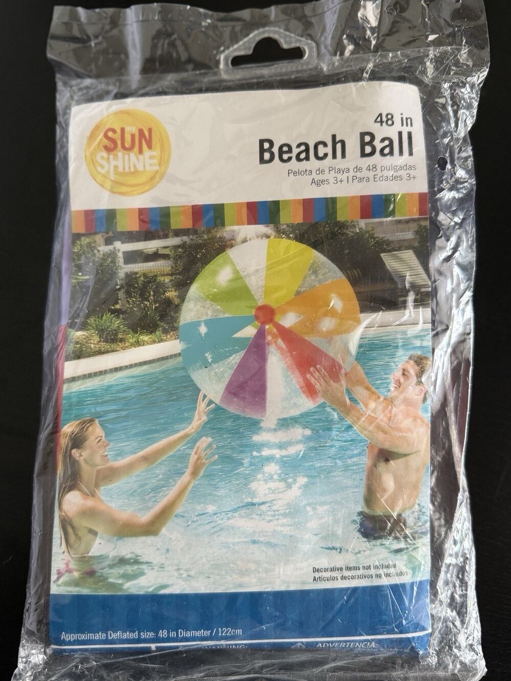 *New* My Sun Shine 48 Inch Multicolor Beach Ball Sealed Pool Toy